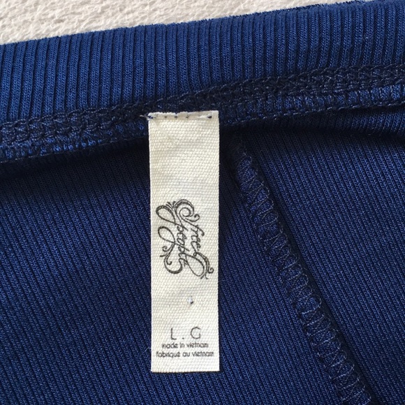 Free People - Oversized Navy Long Sleeves Blouse - Picture 7 of 7